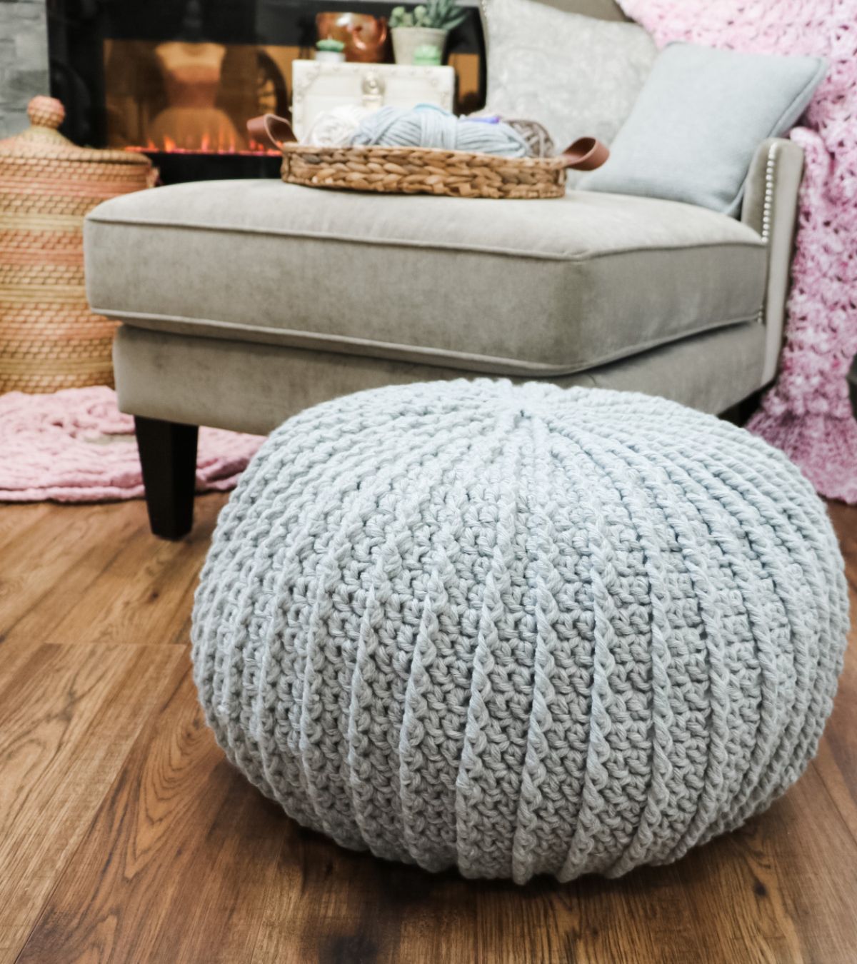 Free Crochet Floor Pouf Tutorial MJ's off the Hook Designs