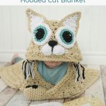 Free video tutorial for a crochet pattern of a hooded cat blanket.