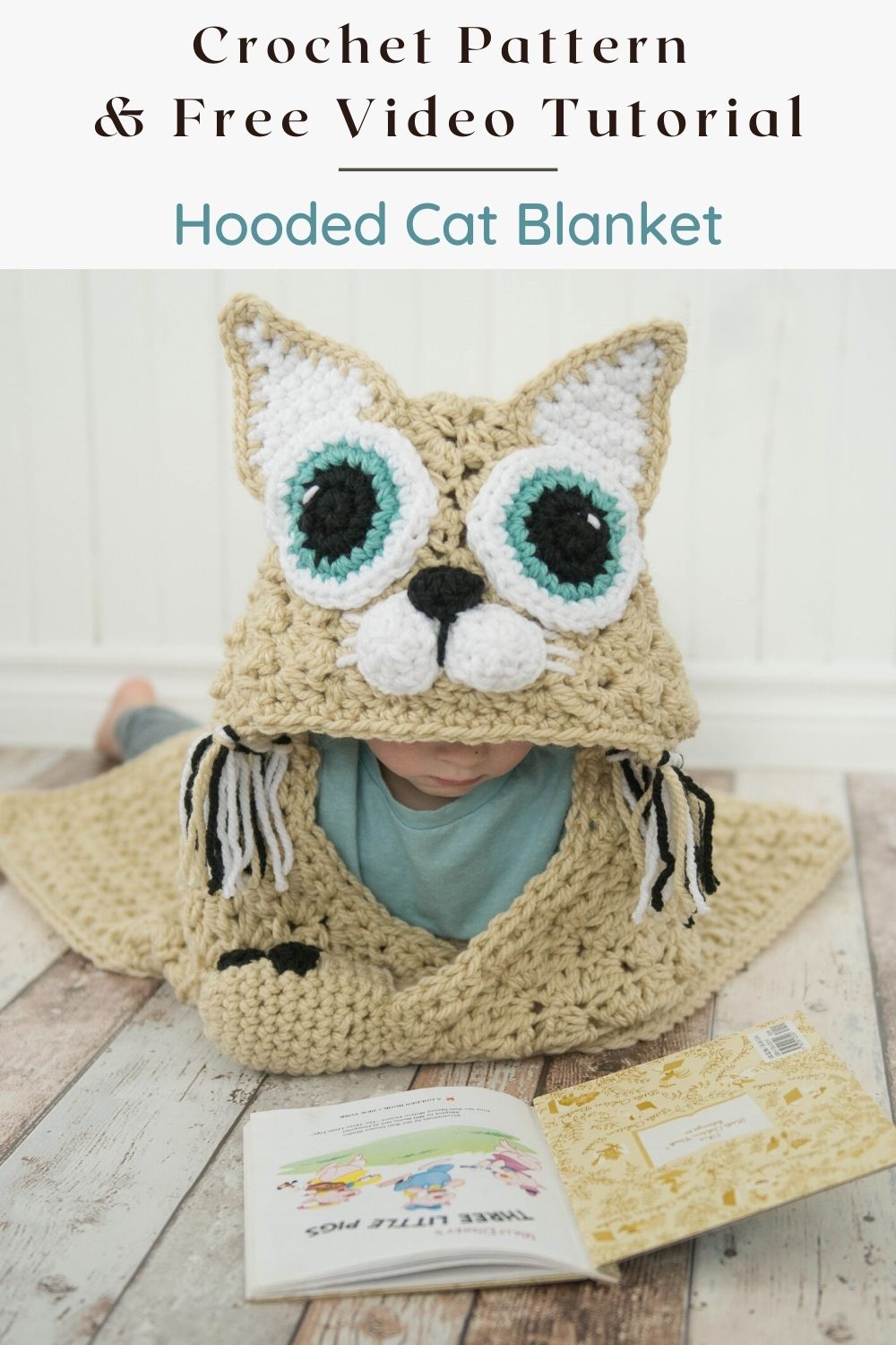 Hooded Cat Blanket Crochet Pattern MJ's off the Hook Designs