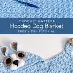 Crochet hooded dog blanket free tutorial.