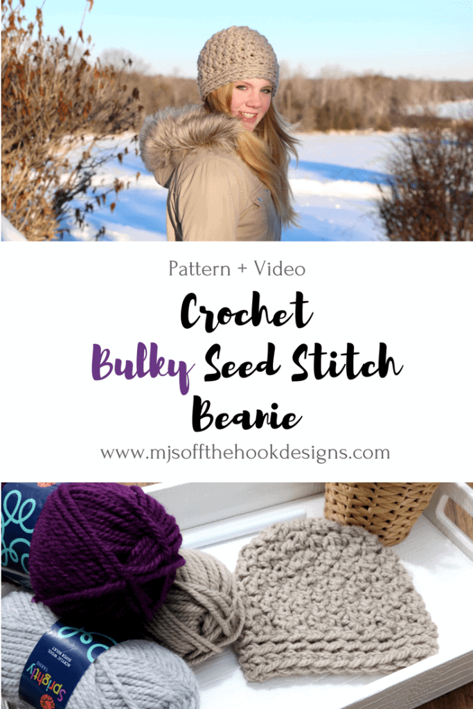 How to Crochet Seed Stitch Beanie - MJ 