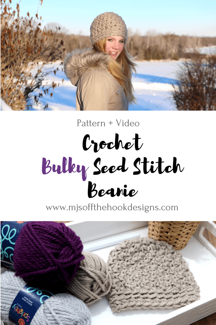 How to Crochet Seed Stitch Beanie - MJ 