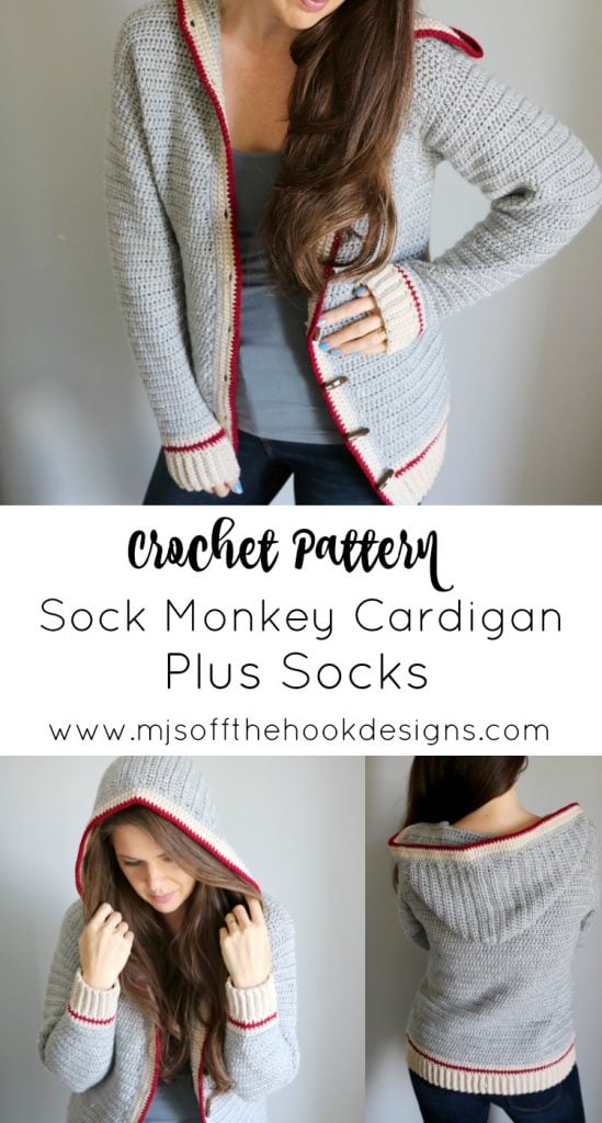 sock monkey cardigan