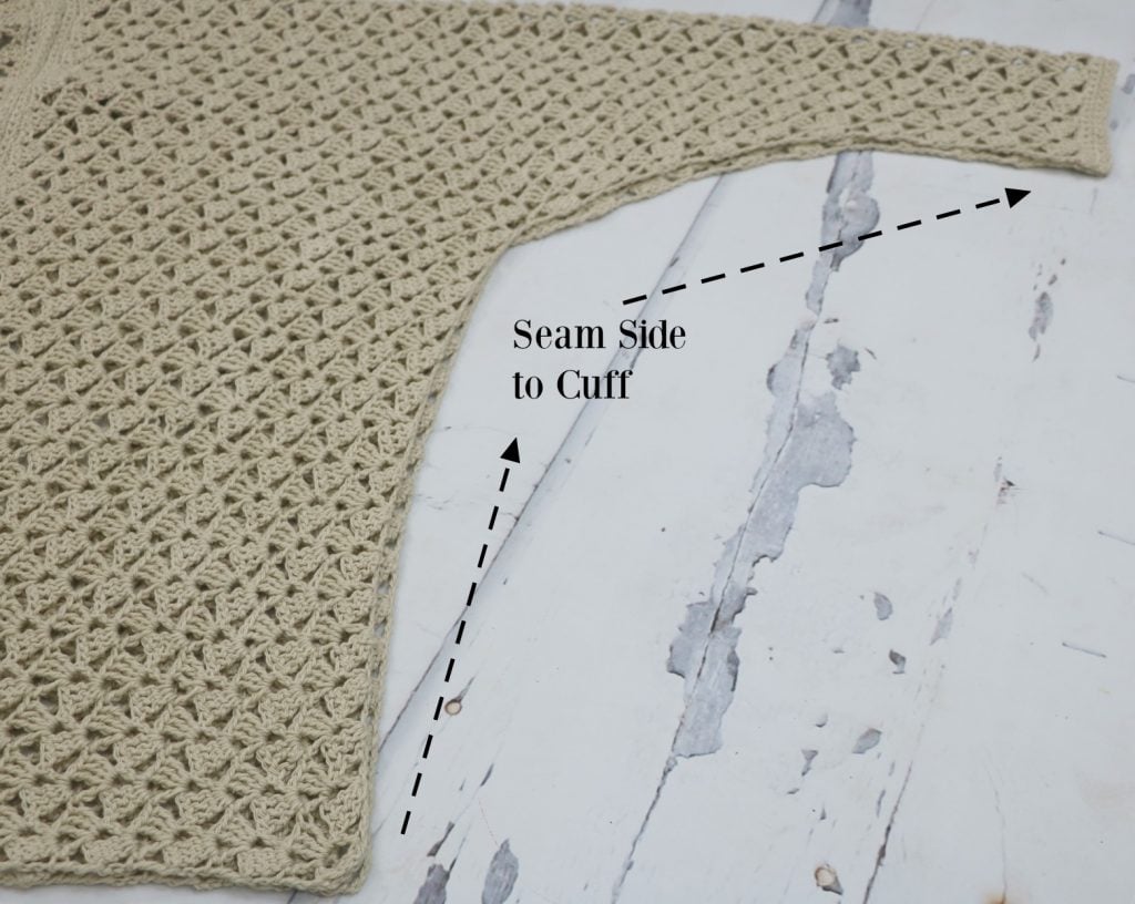 Seam Side of cardigan