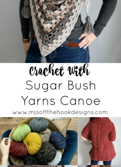 Crochet with Sugar Bush yarns for cancer awareness.