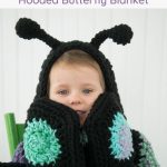 Crochet pattern free video tutorial for a hooded butterfly blanket.