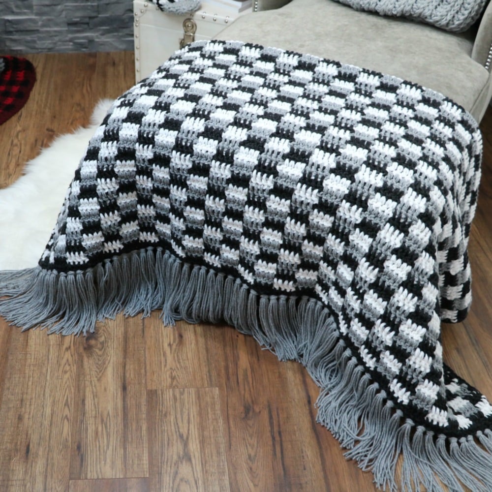 Crochet Rustic Farmhouse Throw Blanket