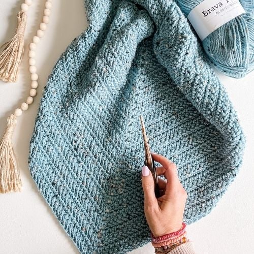 herringbone stitch crochet shawl