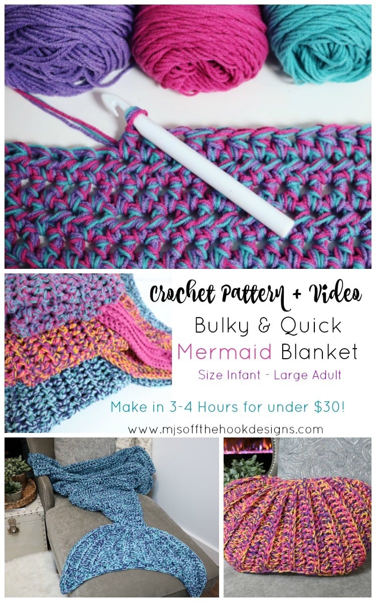 Bulky Quick Mermaid Blanket MJs Off The Hook Designs