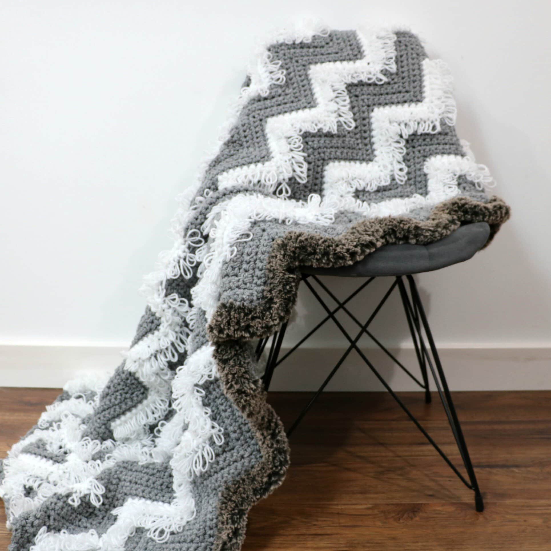Loopy Chevron Stitch Blanket - MJ's off the Hook Designs