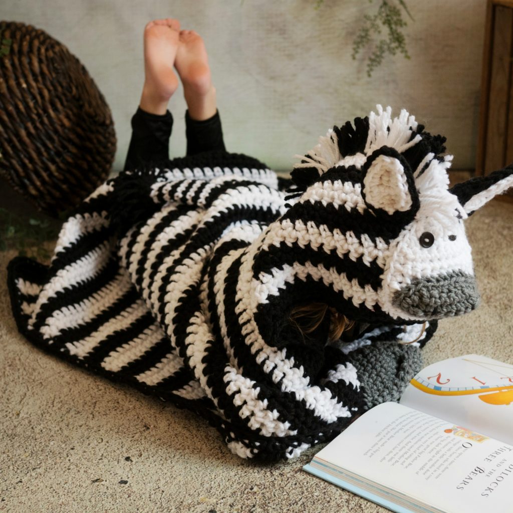 hooded zebra blanket