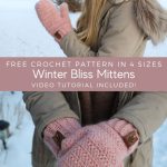 Winter bliss mittens crochet pattern in 4 sizes. Handmade with love to keep your hands warm and cozy during the chilly season. Whether you're braving the snow or simply enjoying a cup of