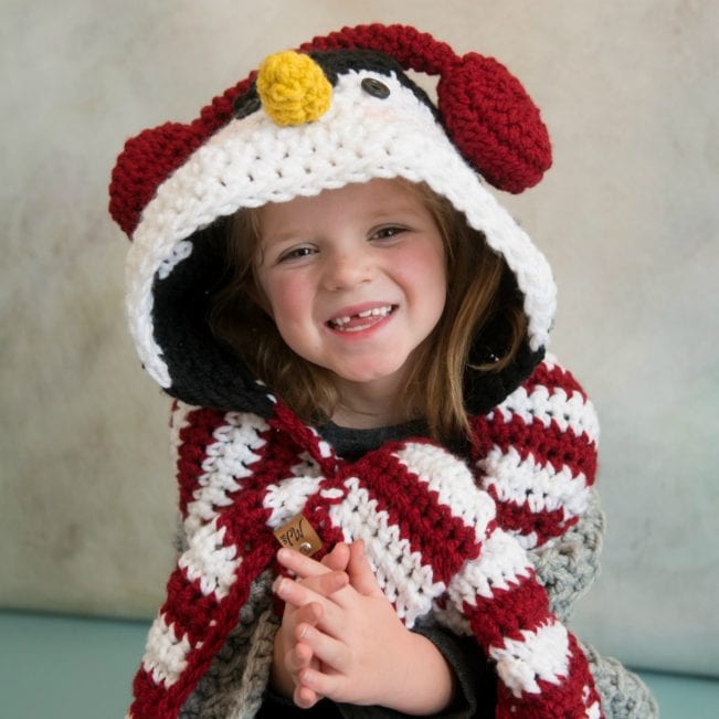 Pattern Print Penguin Hooded Blanket
