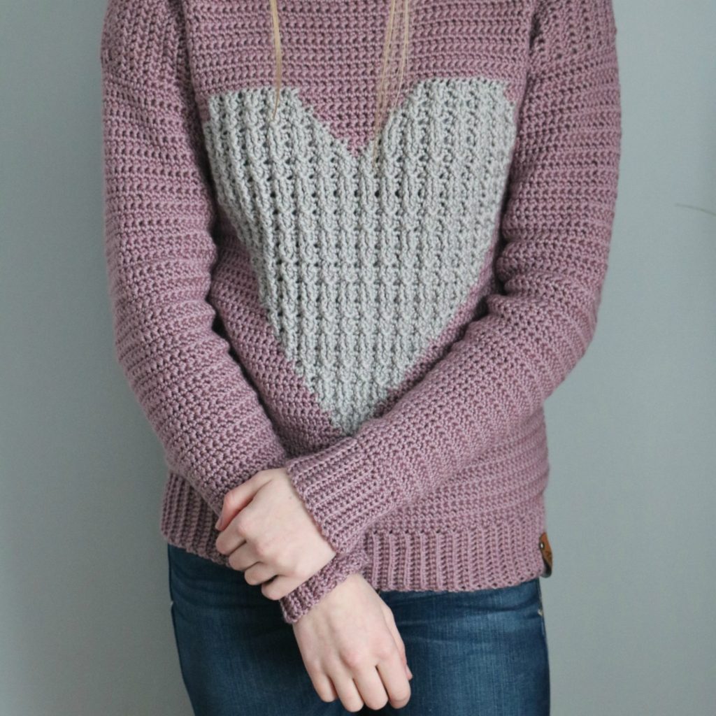 cabled heart pullover