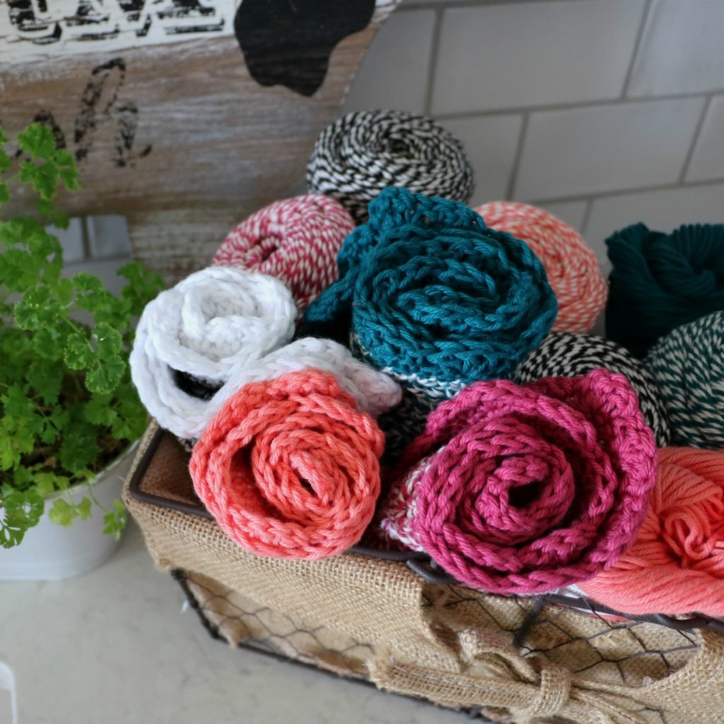 Farmhouse Posies Crochet Kitchen Towel