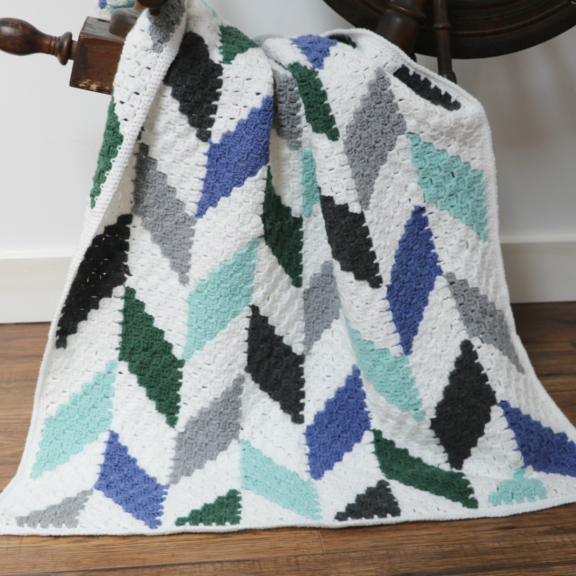 Modern Herringbone Baby Blanket MJ's off the Hook Designs
