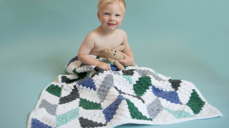 Modern Herringbone Baby Blanket