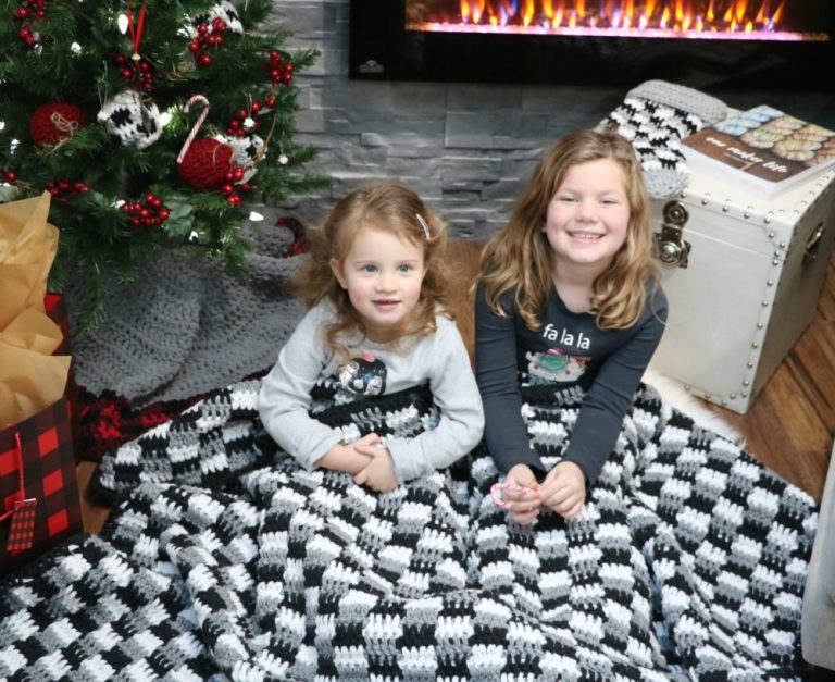 Crochet Rustic Farmhouse Plaid Blanket MJ's off the Hook Designs