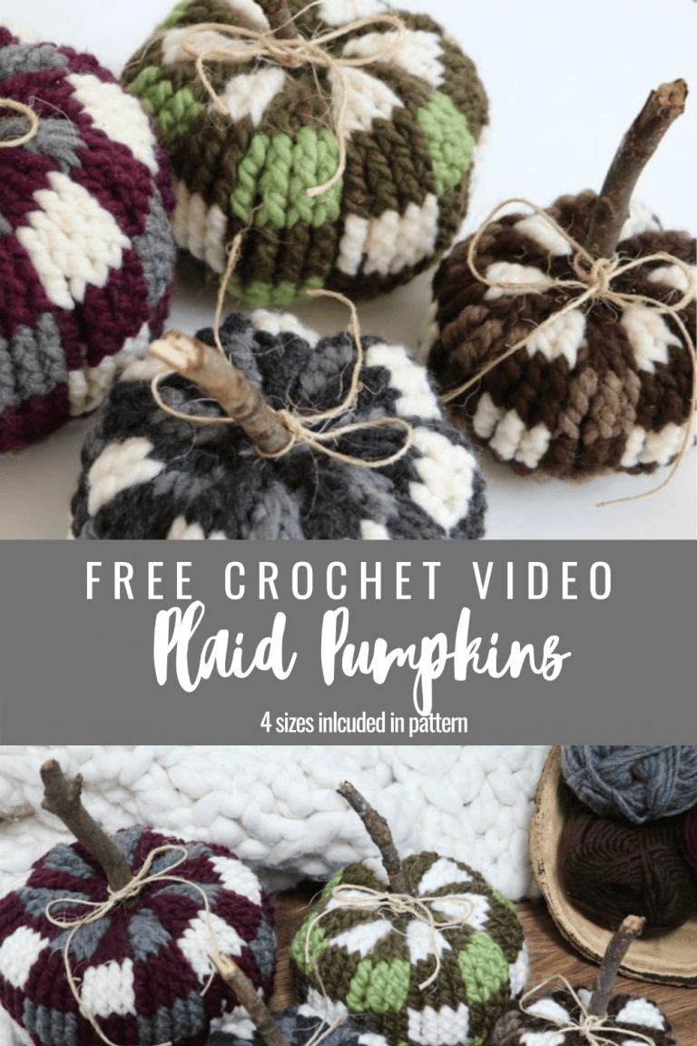 Crochet Bulky & Quick Plaid Pumpkins - MJ's off the Hook Designs
