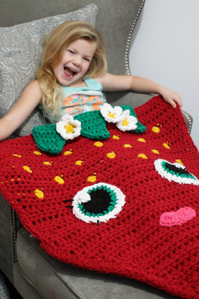 strawberry cocoon blanket