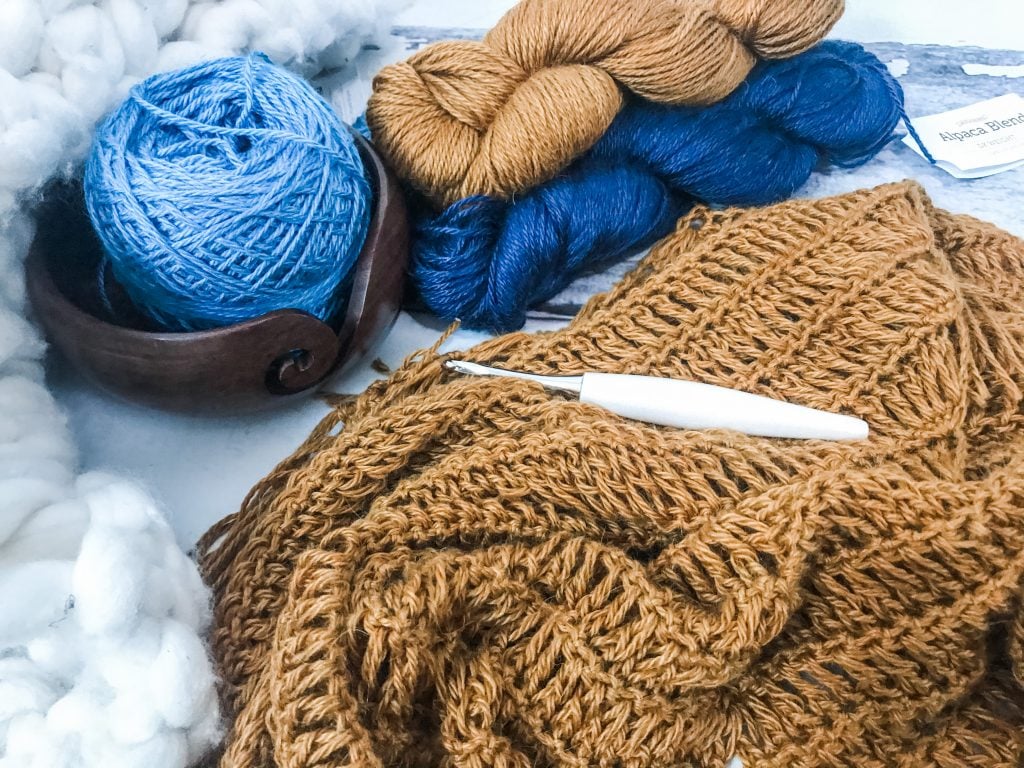 wecrochet yarn and furls crochet hook