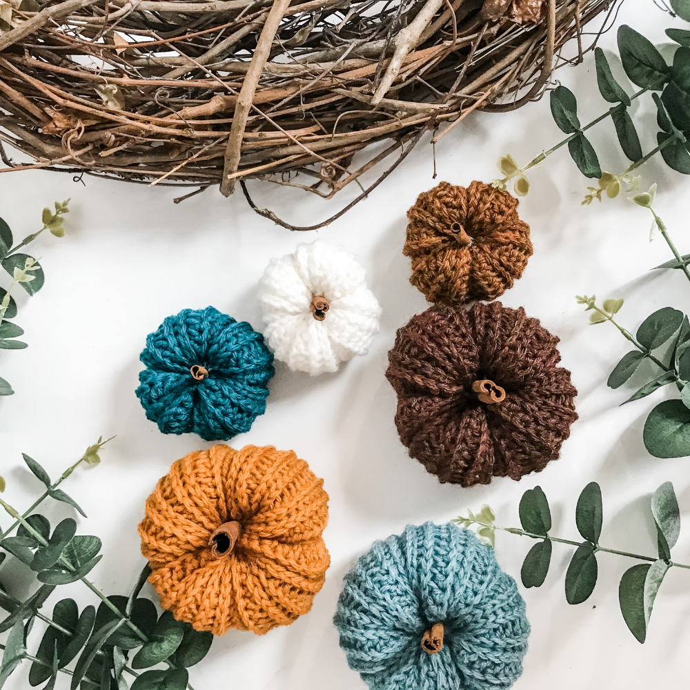 crochet pumpkin wreath