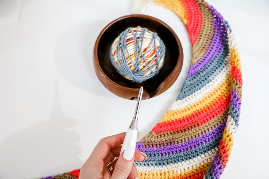 crochet boomerang shawl furls hook