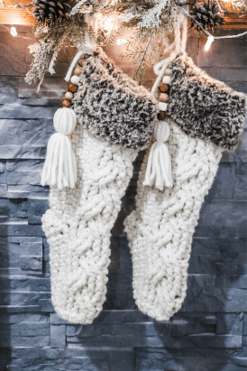 Fable Cable Crochet Stocking - MJ's off the Hook Designs