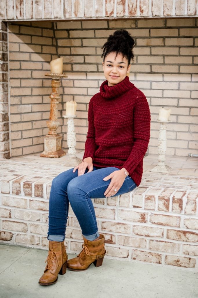 Cranberry Biscotti Crochet Sweater