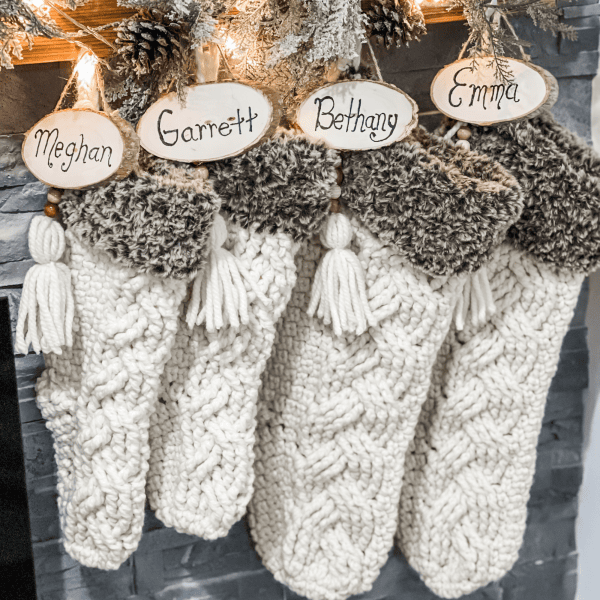 Fable Cable Crochet Stocking - MJ's off the Hook Designs