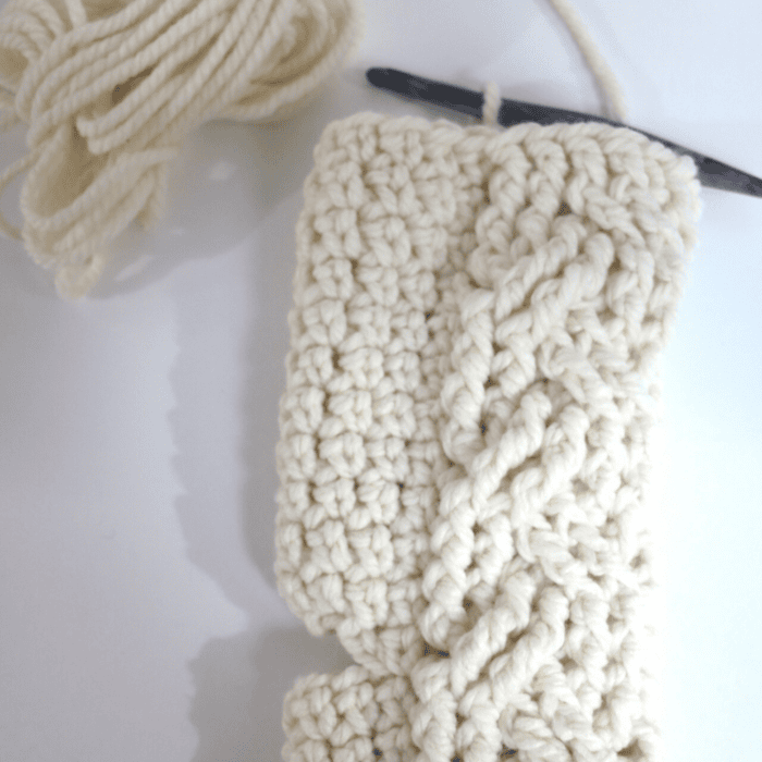Fable Cable Crochet Stocking - MJ's off the Hook Designs