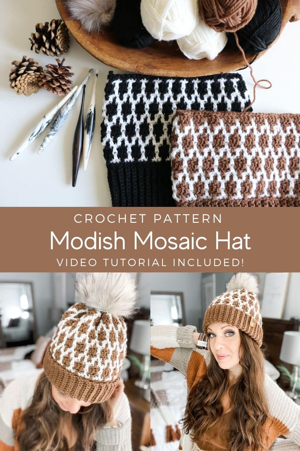 Mosaic Crochet Hat - Free Pattern - MJ's off the Hook Designs