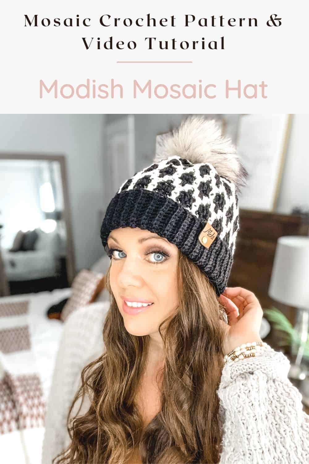 Mosaic Crochet Hat - Free Pattern - MJ's off the Hook Designs