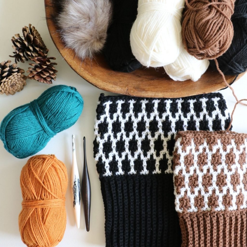 mosaic crochet hat