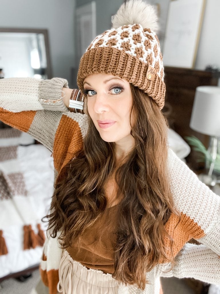 mosaic crochet hat