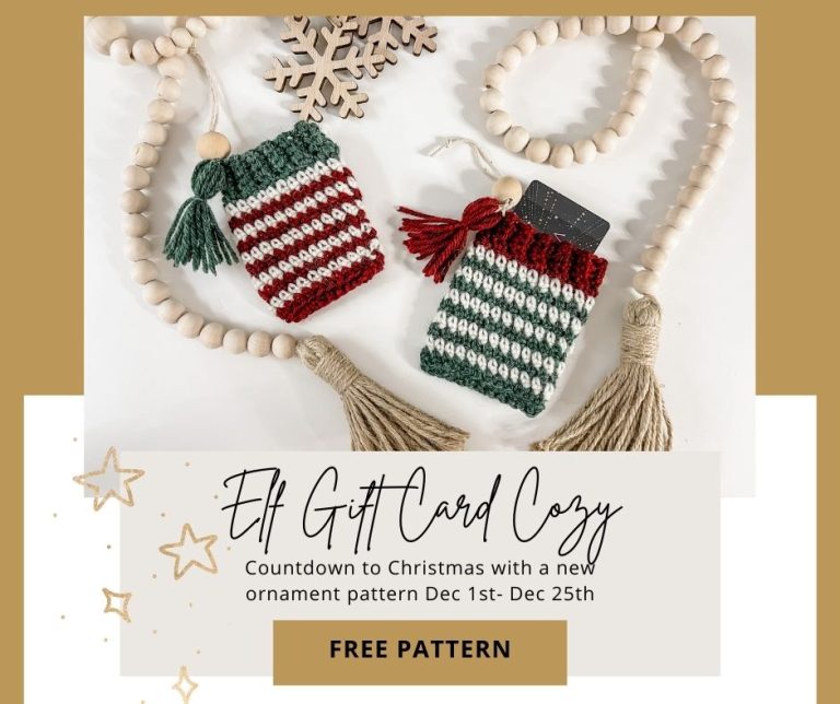 Elf gift card cozy crochet pattern.