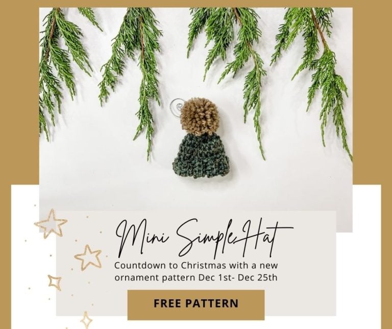 Simple mini hat ornament free pattern.