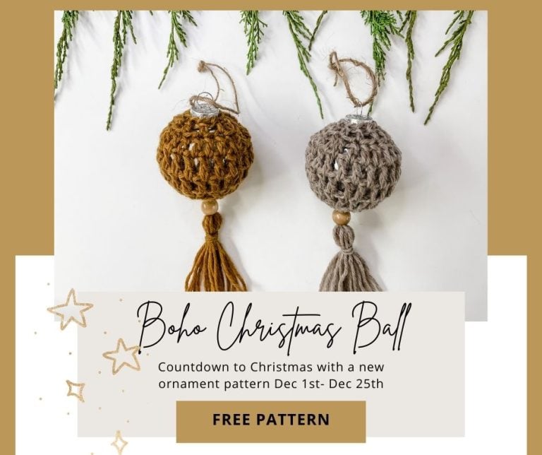Boho Baba Christmas Ball crochet pattern.