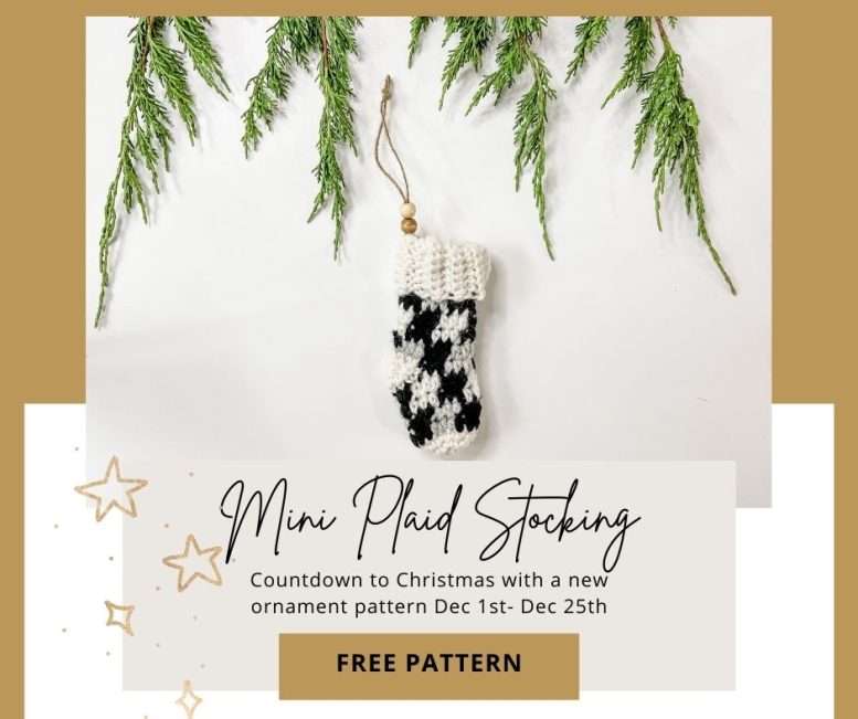 Mini Plaid Stocking - Free Crochet Pattern - MJ's off the Hook Designs