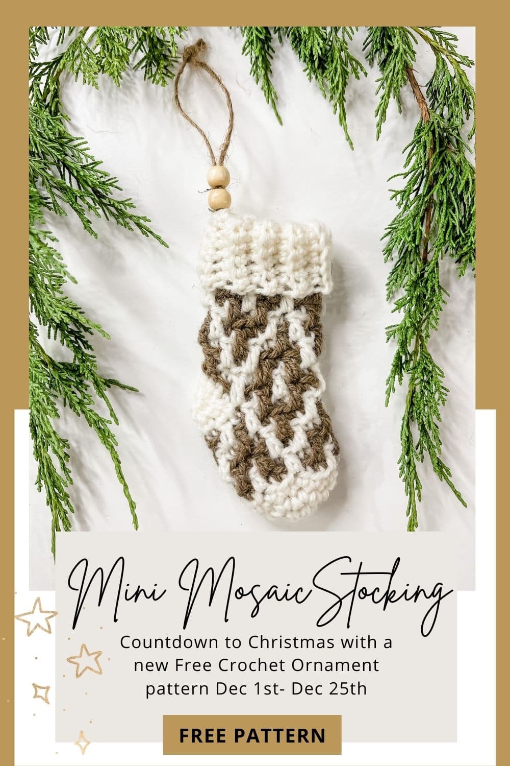 Mini Mosaic Stocking - Free Crochet Pattern - MJ's off the Hook Designs