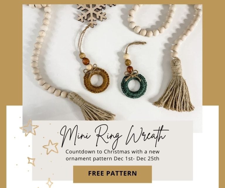 New mini ring wreath with tassels and a free pattern.