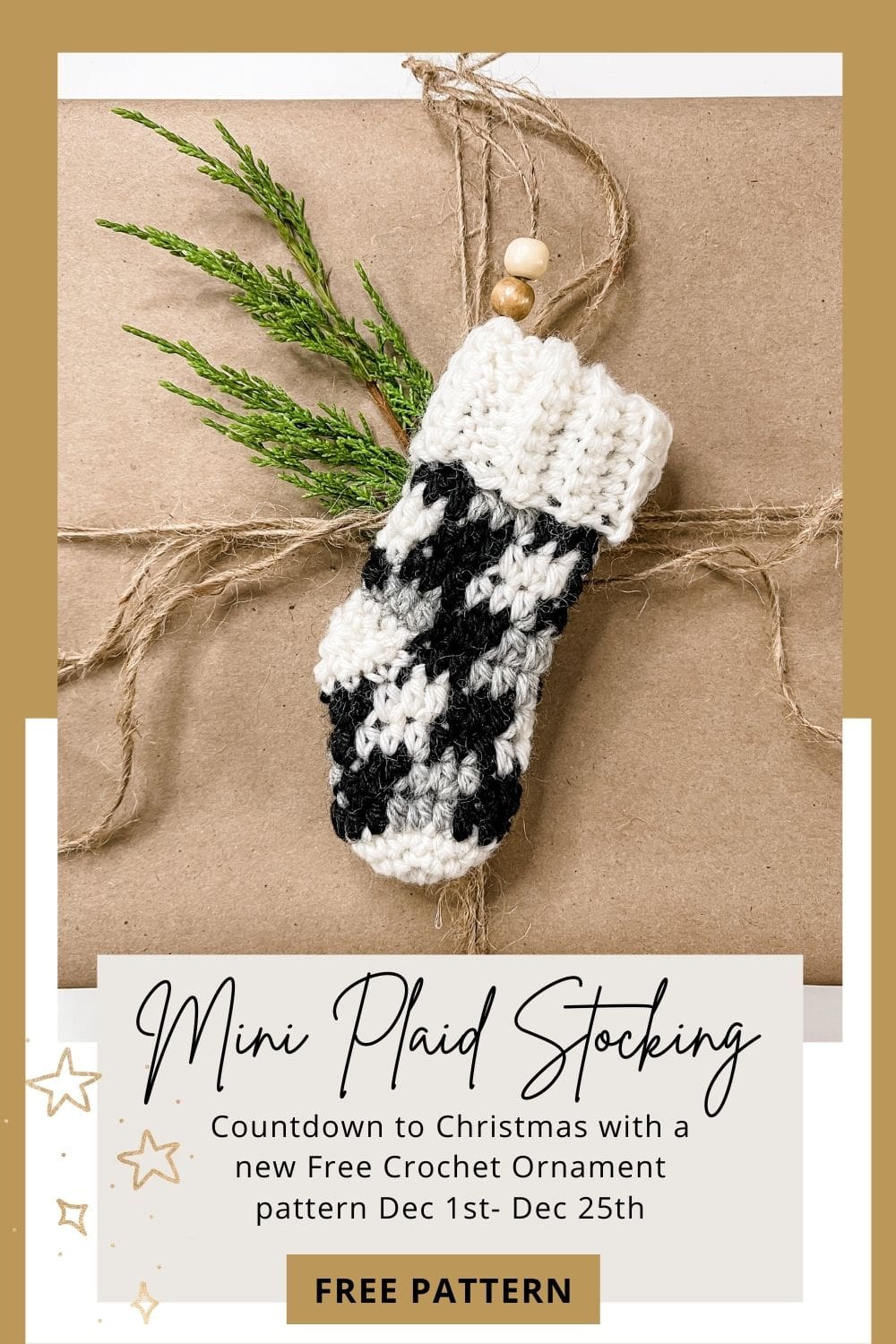 Mini Plaid Stocking - Free Crochet Pattern - MJ's off the Hook Designs