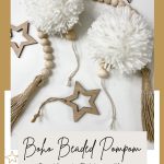Boho beaded pompom countdown to Christmas with a free pattern.
