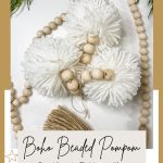 Boho beaded pompom countdown to Christmas with a free pattern.