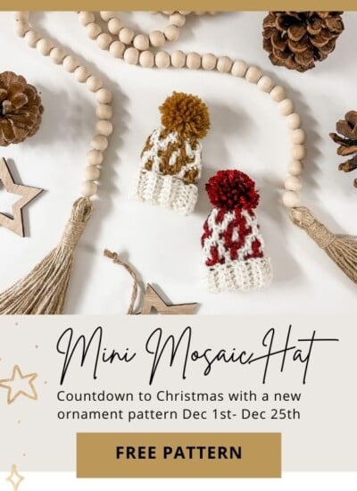 Mini Mosaic Hat crochet pattern.