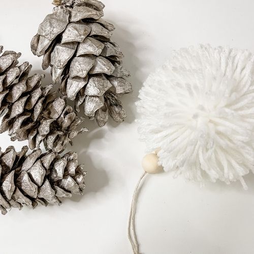 Boho Beaded Pompom Ornament