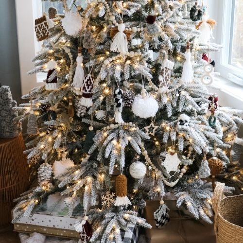 Boho Beaded Pompom Ornament