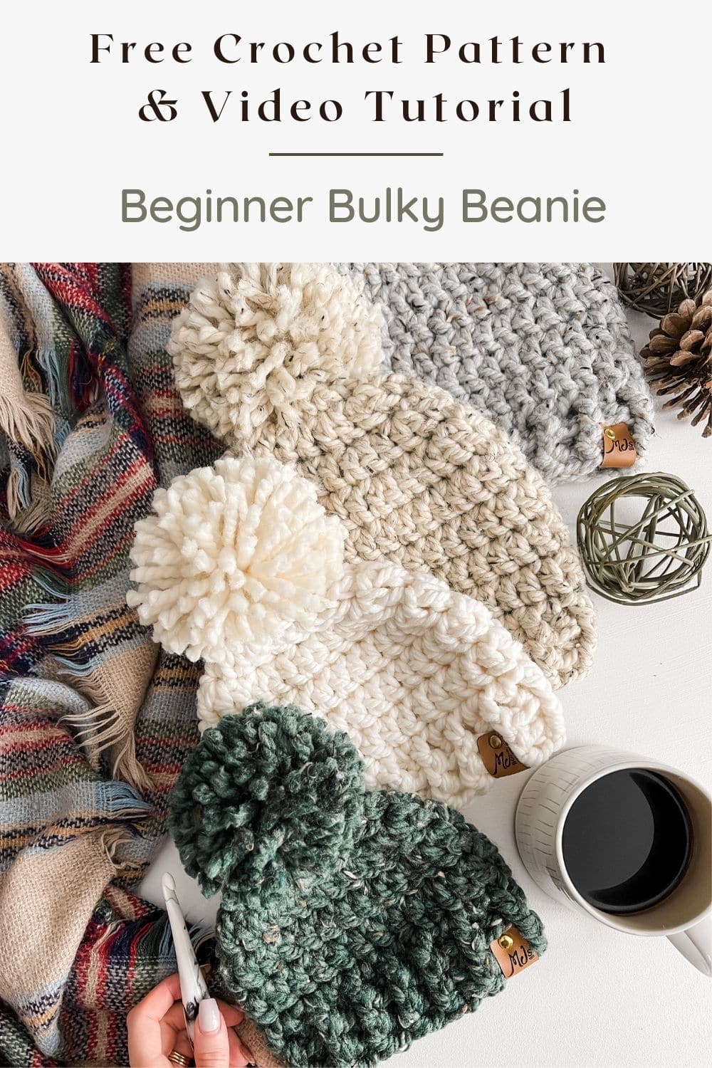 Beginner Bulky Beanie - Free Crochet Pattern - MJ's off the Hook Designs