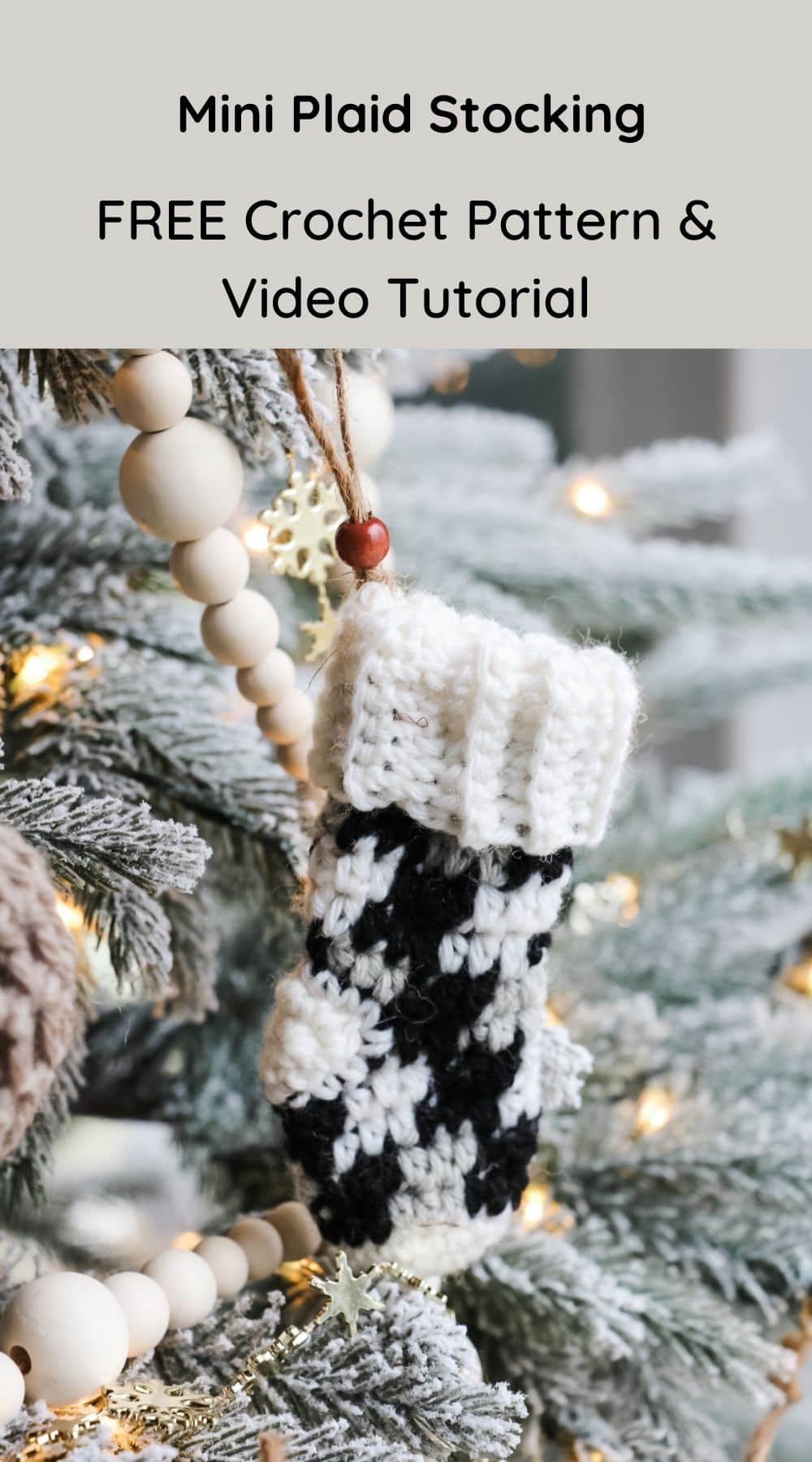 Mini Plaid Stocking - Free Crochet Pattern - MJ's off the Hook Designs