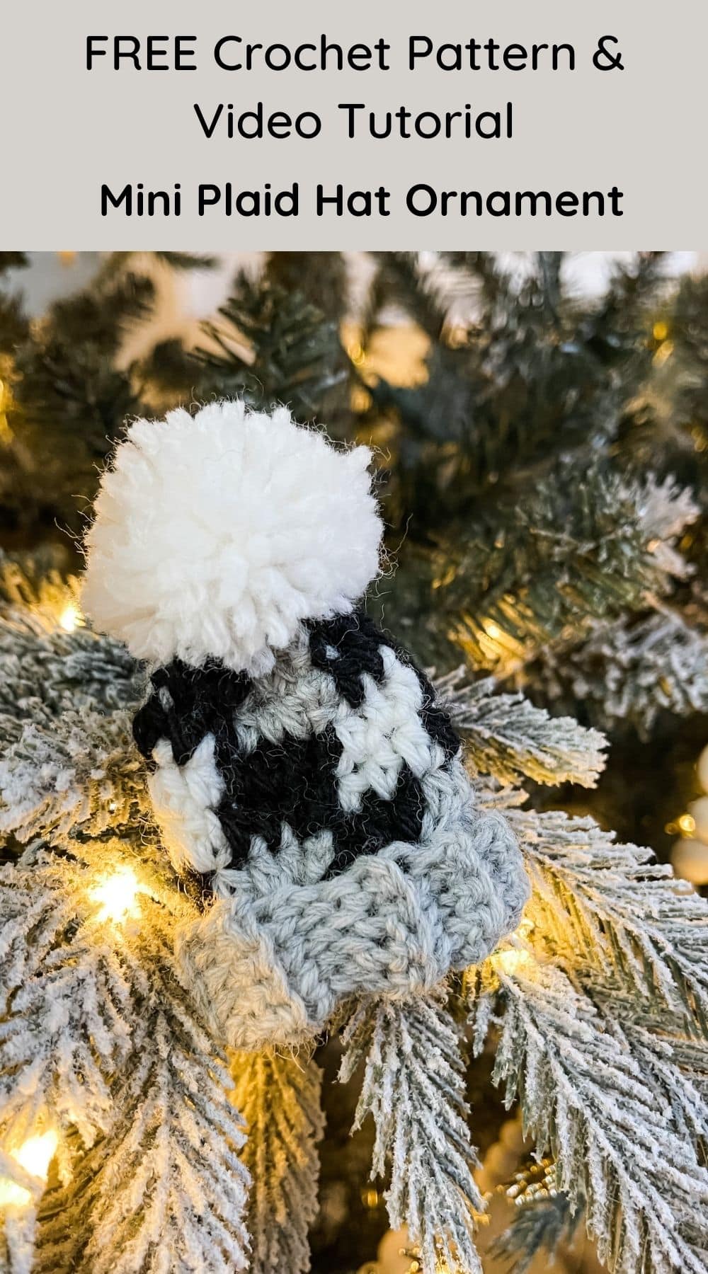 Mini Plaid Hat Ornament - Free Crochet pattern - MJ's off the Hook Designs